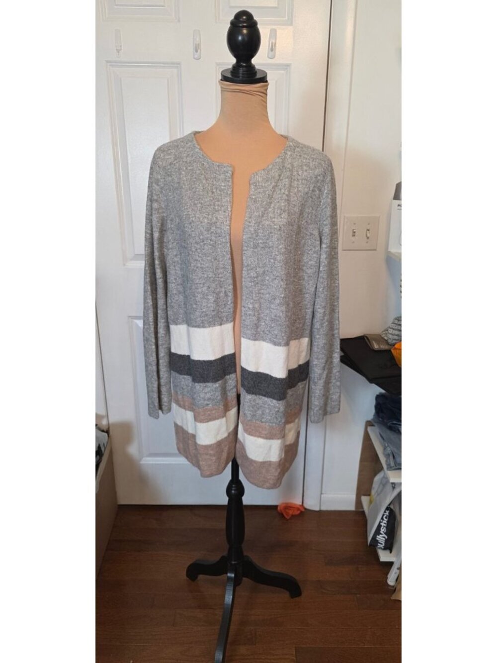 Stitches & Stripes Large NWT Super Soft Color Block Open Cardigan Sweater
